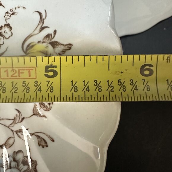 JOHNSON BROTHERS 5 Saucer Plates Staffordshire Bouquet Brown Multicolor VTG - Picture 7 of 10